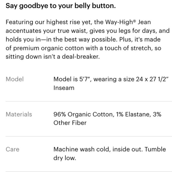 NWT Everlane The Way-High Jeans in coal size 24 regular - Picture 3 of 5